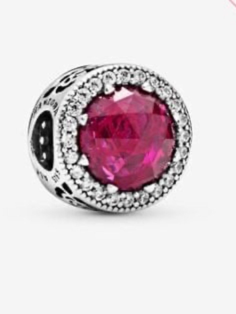 Pandora Disney Bells Beauty and the Beast Pink Rose Charm